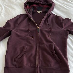 Burberry Maroon and Black Checkered Hoodie
